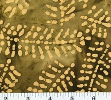 Olive Green Ferns Batik - Quilt Fabric - Free Shipping - Yard