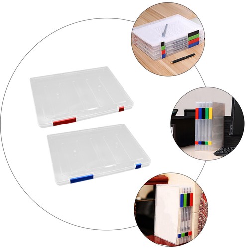 4 Pcs Folder Storage Box Office File Organizer Case Document Container - Picture 3 of 12