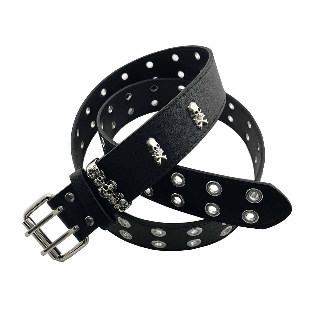 Studded Belt Metal Punk Rock Rivet Belt With Skull for Women Men