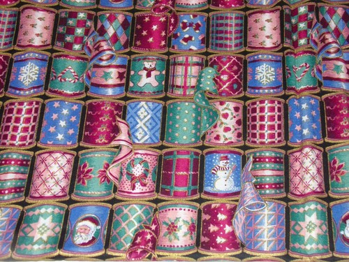 Joan Kessler Concord Christmas Ribbon Cotton Fabric - 1 yd x 42" - Picture 3 of 3