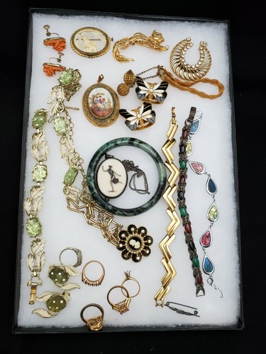 NACHLASS SCHMUCK VINTAGE HANDBEMALTE PORZELLAN ANSTECKNADEL BROSCHE KUNSTPERLEN VIELES MEHR!! - Bild 3 von 3