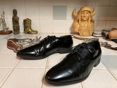 BURBERRY パンプス BLACK 36 Burberry Women's Oxford Size 36 Black Patent Leather Lace up