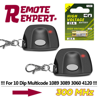 10 Digit Remote Control Key Chain Garage Door & Gate Opener Transmitter 300Mhz