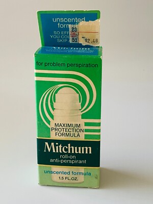 Vintage Mitchum Anti Perspirant Deodorant Roll On 1980's Movie Prop Unscented