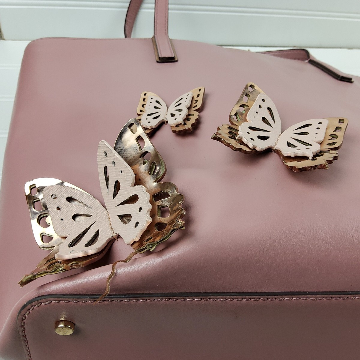 Kate Spade NY All The Buzz Metallic Butterfly Tote Shoulder