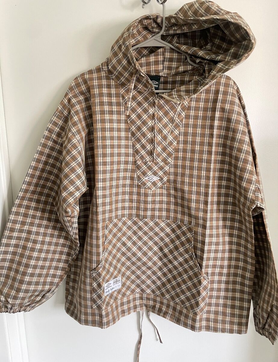 NEW UMBRO SLAM JAM PENALTY CULTURE plaid beige masked hoodie NEW UMBRO SLAM JAM PENALTY CULTURE plaid beige masked hoodie