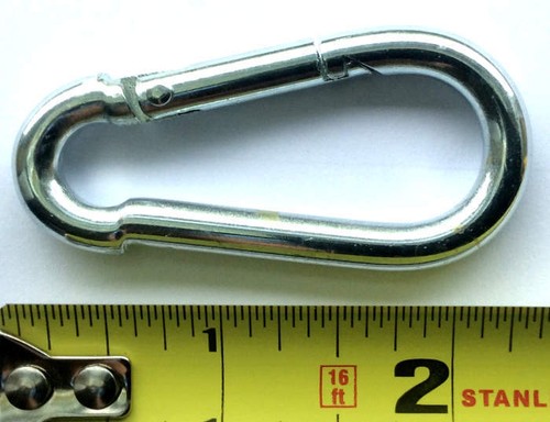 Carabiner Snap Clips 25pcs 1/4" Zinc D-ring Snap Hook Lock Clip Batting Cage - Picture 2 of 3