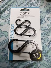 NEW Nite Ize S-Biner Stainless Steel Dual Carabiner 2, 3, 4 - 3 Pack Black