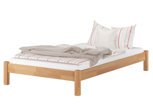 Futón cama individual natural 120x200 cama de madera cama de haya maciza accesorios a elegir - Imagen 10 de 14