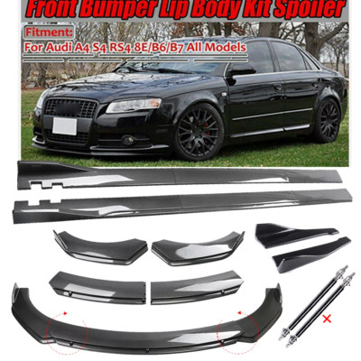 Carbon Fiber Front Bumper Lip Chin Spoiler Splitter For Audi A4 S4 A5 8E B6 B7