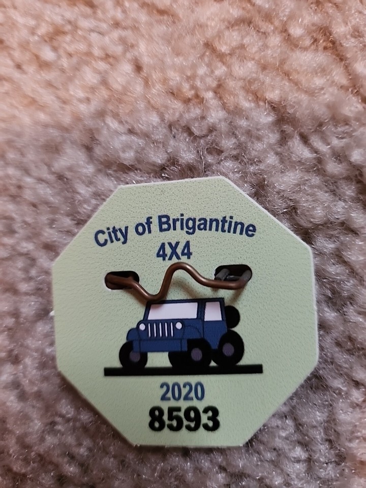 BRIGANTINE NJ Beach Tags2016 & 2020 4x4 Tag eBay