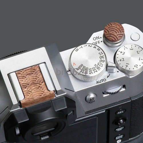 Wood Camera Shutter Button Hot Shoe Cover Set Carved Pattern for Fuji Leca Canon - Picture 14 of 32