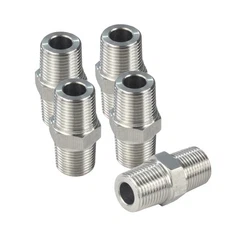 HFS(R) 5PCS, 3/8" NPT Male Threaded Hex Nipple Stainless Steel 304