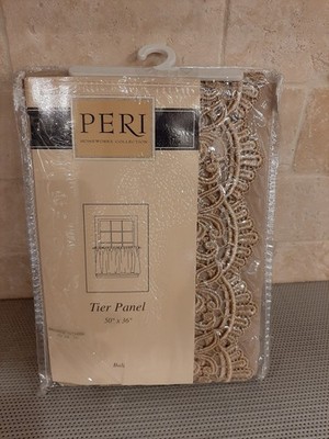 Vintage Peri Homeworks Collection Lace Tier Curtain NEW 50''x36'' Cafe Kitchen
