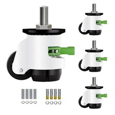 Set of 4 Heavy Duty Leveling Caster Wheels 2200lbs Retractable Stem Casters