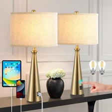 Lamp for Bedroom Set of 2 Lamps for Night Stand Modern Bedside Lamps Living R...