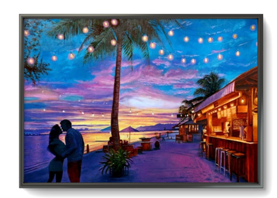 #ad #ad LOVELESS quot;BEACH PARTY Iquot; on canvas COA 36 X 24 Art Huge Realistic Oil $5170.00