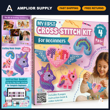 Unicorn Cross Stitch Kit for Kids 6-12 - 4 Fun Felt Projects, Beginner Friendly