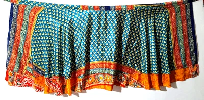 Women's Indian Sari Wrap Skirt Handmade Reversible Vintage Hippie XL Tea - Image 1 of 4