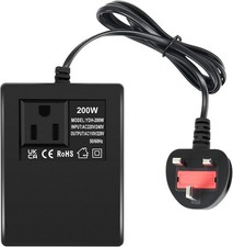 200W Step Down Voltage Converter Transformer UK Plug 220V 240V to 110V 120V