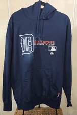 Tigers Detroit Baseball 2011 Playoffs Blue Pullover Hoodie Sz XL