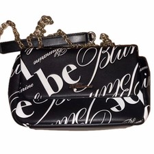 Be Blumarine Chain Shoulder Bag Purse in Black x White NWOT Shipping From Japan!