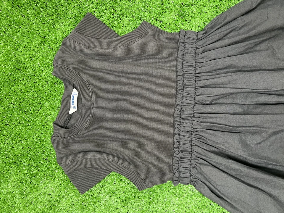 Vestido Mayoral Niñas 12 Gris Acanalado Tejido Corpiño Elástico Cintura Gorra Manga Patinador Foto 2 de 4