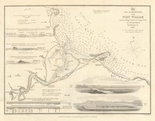 The Bay & River Tees with Port William & the Ship Canal…Teesside—Brooks 1833 map