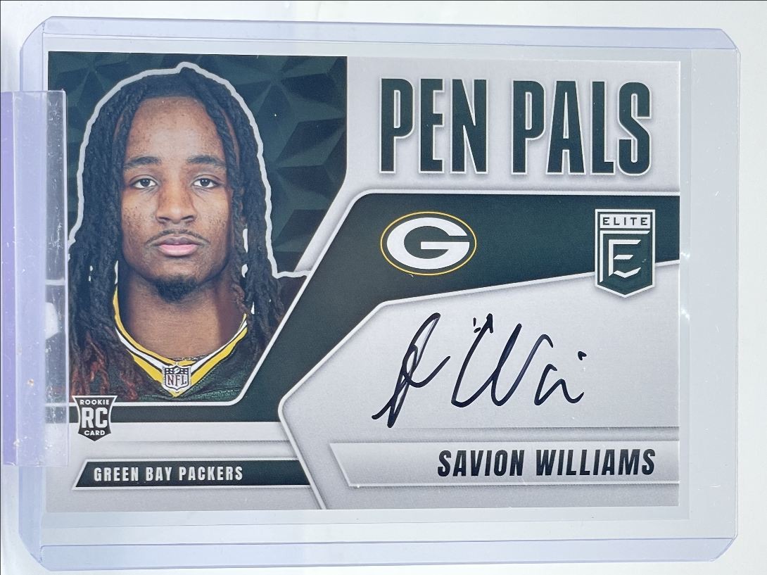 SAVION WILLIAMS 2025 DONRUSS ELITE PEN PALS ROOKIE PACKERS RC AUTO Q2277