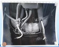 USAF NASA press PHOTO '60 Mercury Capsule Escape Tower Aerodynamic Wedge Install