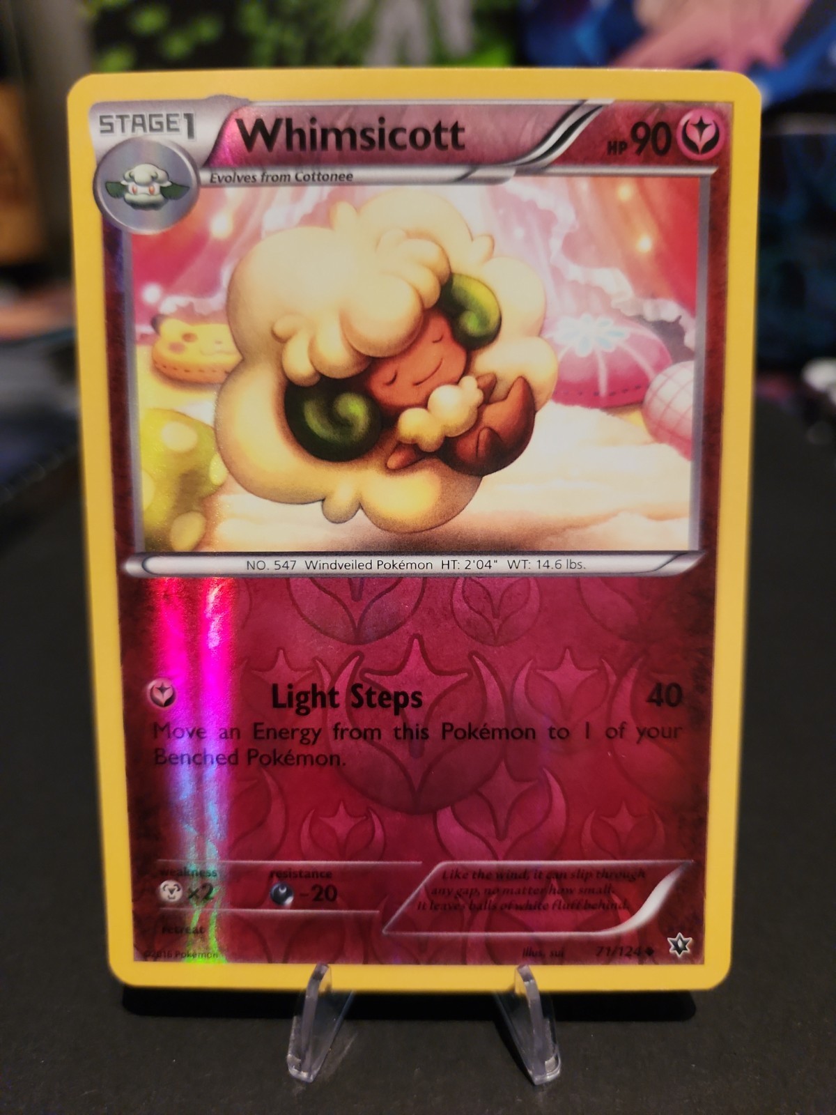Pokemon Fates Collide Whimsicott Reverse Holo Uncommon Card 71/124 NM