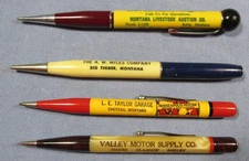 LOT of 4 Vintage MONTANA Mechanical PENCILS ~ Minneapolis Moline Valley Motors +