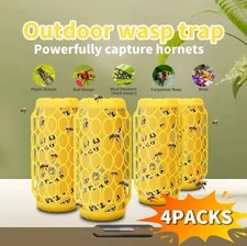 4PCS Bee Wasp Fly Traps Outdoor Hanging Insect Catcher Safe for Kids and Pets