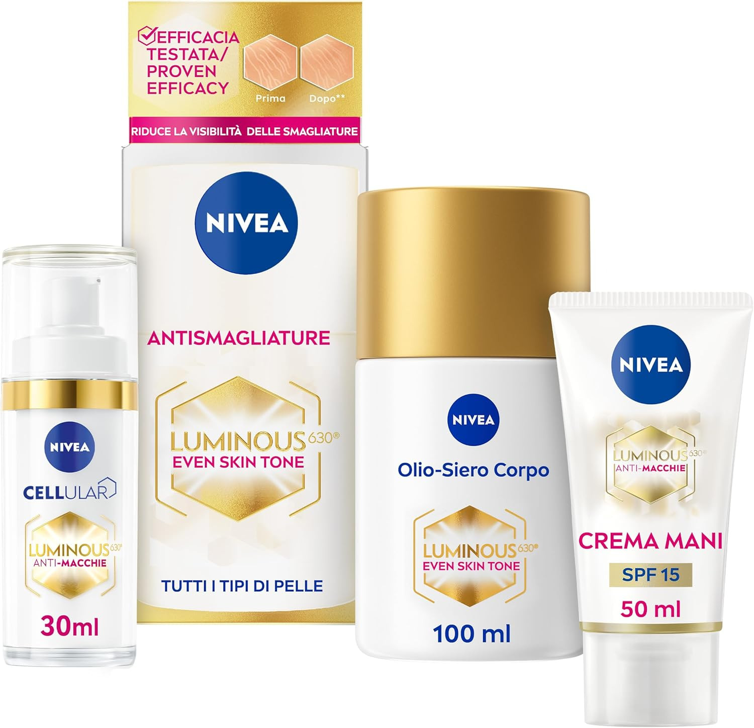 Kit Bellezza NIVEA Luminous630: Siero Viso 30ml Anti-Macchie Scure