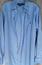 Ralph Lauren Slim Fit Striped Long Sleeve Shirt 16 1/2 Neck  Large