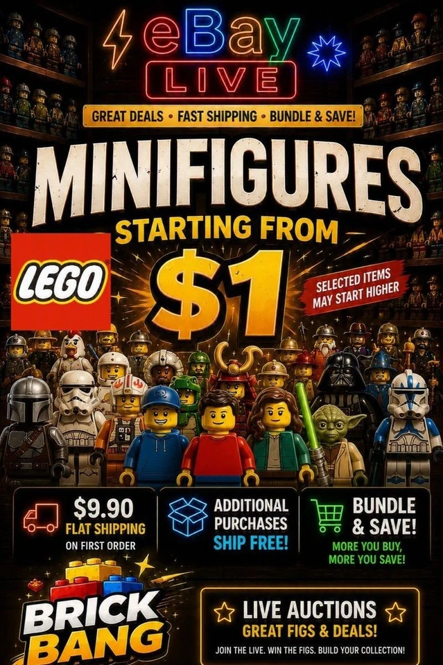 🔥 $1 Start LEGO Minifigure LIVE Auction • Genuine LEGO • Bundle & Save