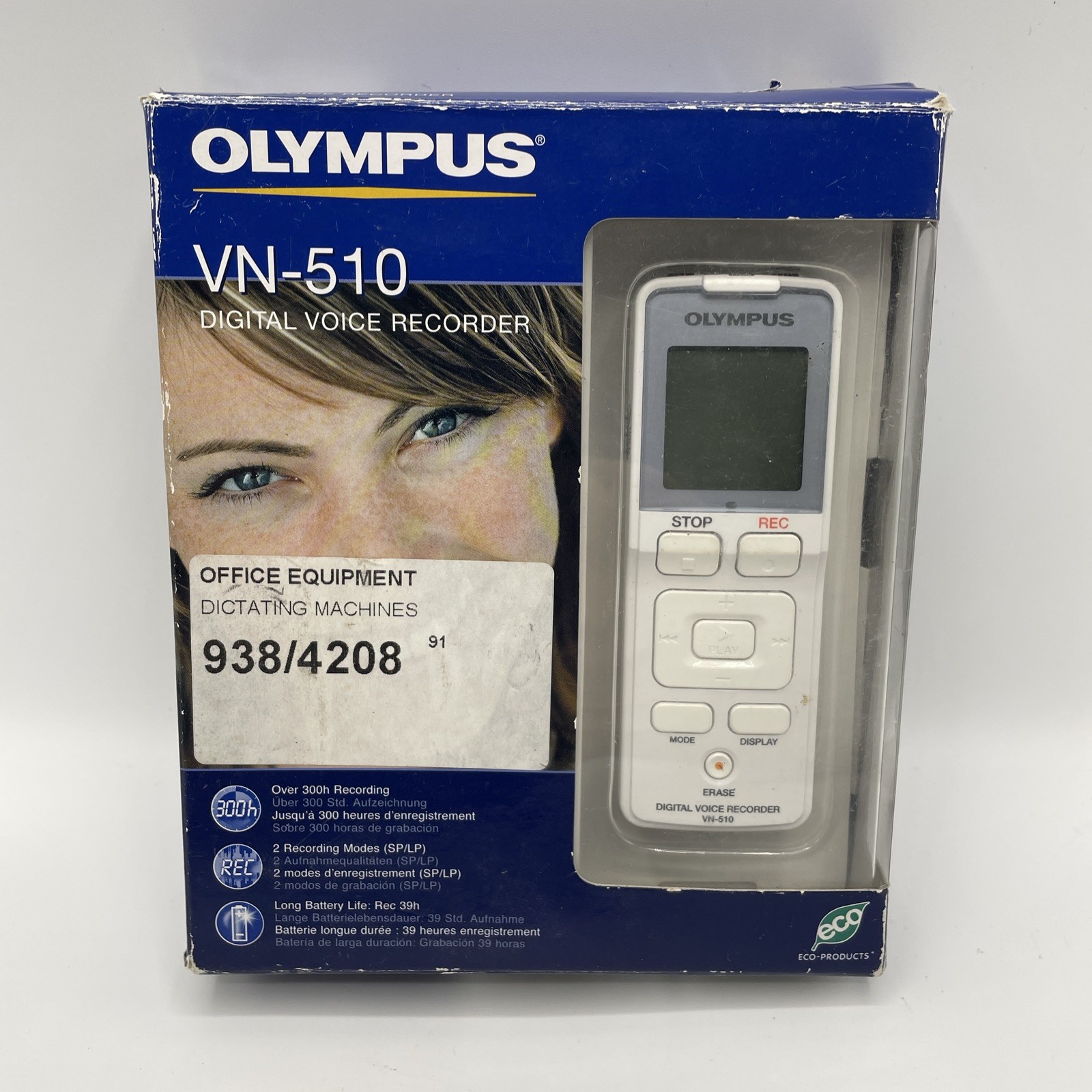 Olympus VN-510 Digital Voice Recorder with 512MB Built-in Memory - White
