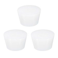 3Pcs White Silicone Solid Rubber Stoppers Tapered Lab Plugs 42mm to 53mm Dia