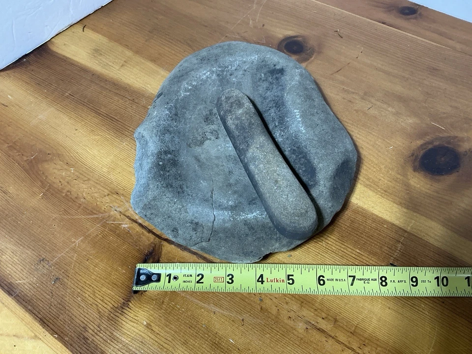 Mortero y pestal indio nativo americano auténtico artefacto piedra herramienta tallada 8 libras Foto 3 de 4