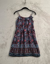 American Eagle Outfitters Paisley Y2K Tie Back Ruffle Front Boho Dress Size S