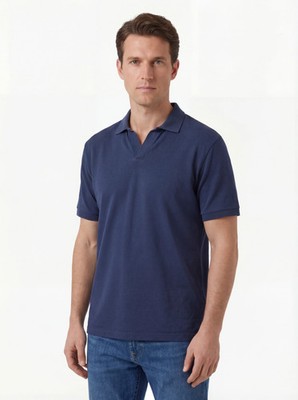 Saint Barth Herren Poloshirt Kurzarm Blau Größe M-XL