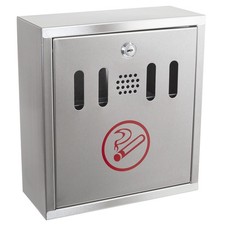 Image of Sealey Cigarette Bin Wall Mounting Stainless Steel Cigarette Bin Ashtray RCB02