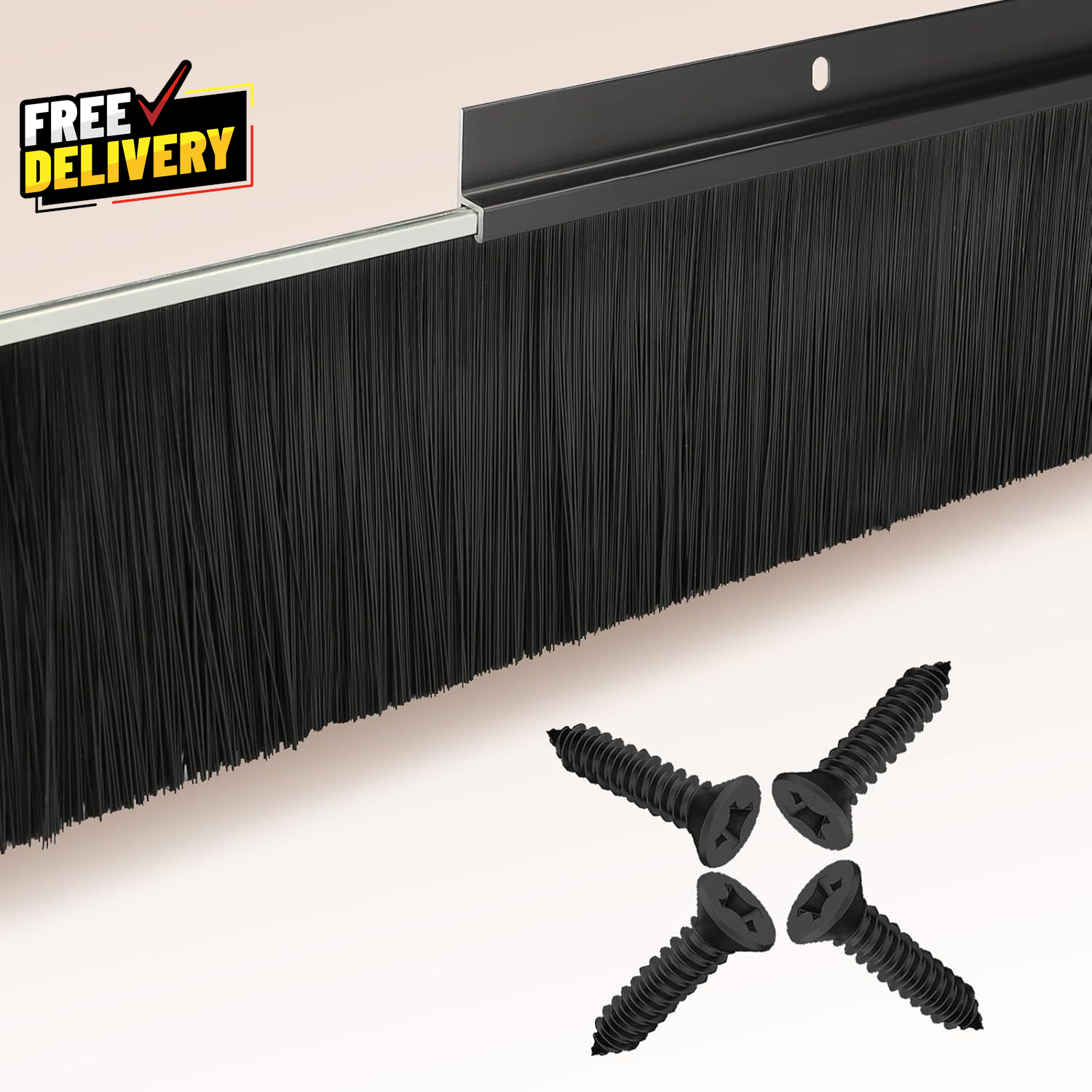 8-Pack Garage Door Brush Seal Black Bottom Sweep Roll-Up Door Stripping 2.80....