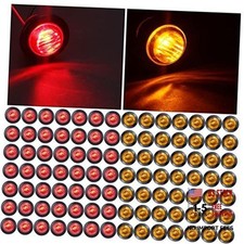 100 Pieces 3/4 Inch Round LED Side Marker Lights, 3 LEDs Front Rear Side