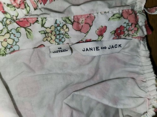 Janie and Jack Sundress Dress Size 18 Pink Floral Tiered Lined Bows on Straps - Picture 5 of 5