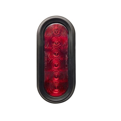 Tecniq OEM 6'' Oval 6 LED STT Grommet Mount Clear Lens Amp Con, T66-RC0A-1