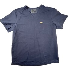 FIGS Technical Collection Leon Navy Blue V-Neck Scrub Top Large nursing nurse
