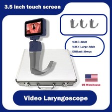 Handheld Digital Video Laryngoscope with 3 Reusable Blades US Stock