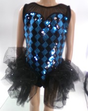 Dance Pre-Owned Costume Medium Child Blue Weissman 6086 Jazz Tap Clogging