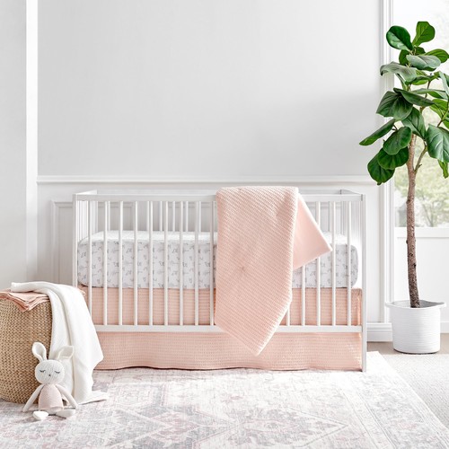 Levtex Baby - Set letto culla waffle Mills - set asilo nido - rosa fard - fard - Foto 6 di 6